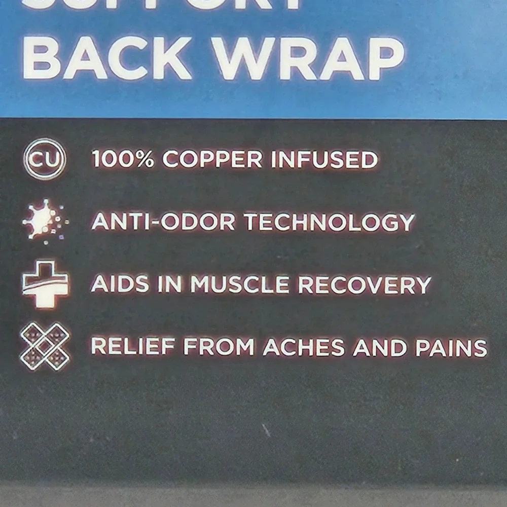 Tommie Copper Sport Support Back Wrap Small Medium Copper Infused‎ Anti Odor